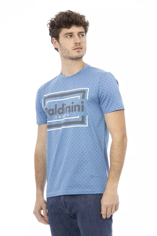 T-shirt homme en coton bleu clair Baldinini Trend