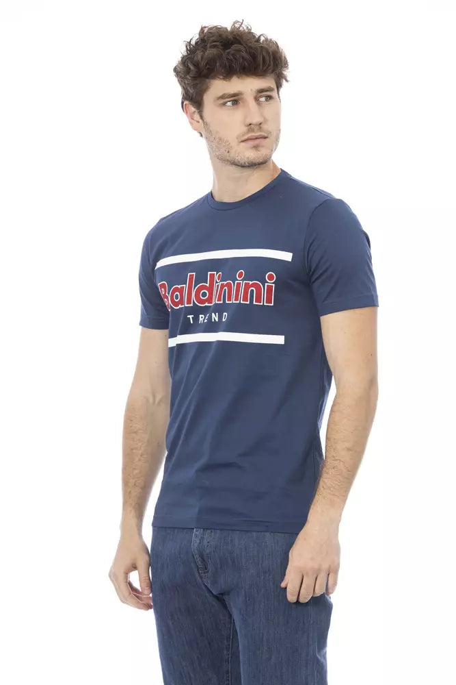 T-shirt homme en coton bleu tendance Baldinini