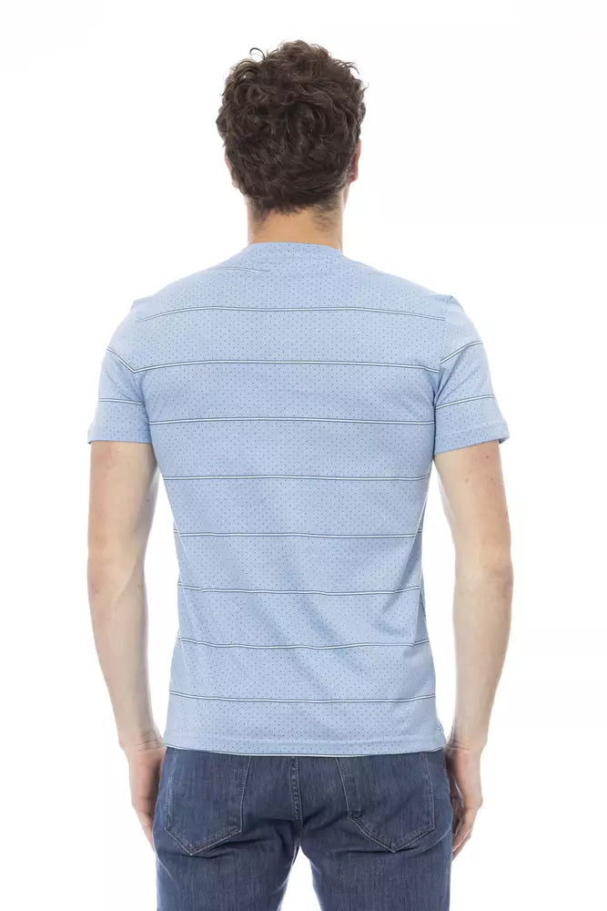 T-shirt homme en coton bleu clair Baldinini Trend