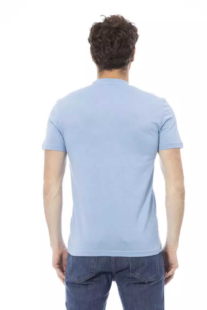T-shirt homme en coton bleu clair Baldinini Trend