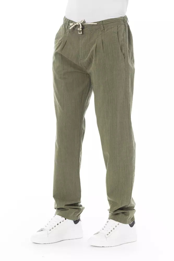 Baldinini Trend Army Cotton Men Chino Trousers by Baldinini Trend