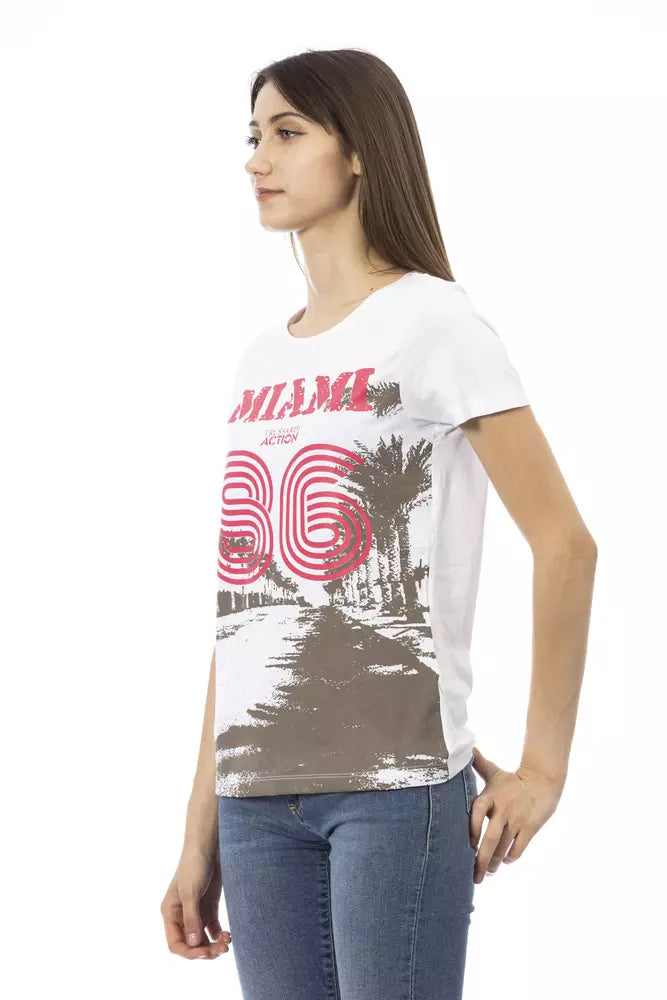 T-shirt Trussardi Action en coton blanc pour femme