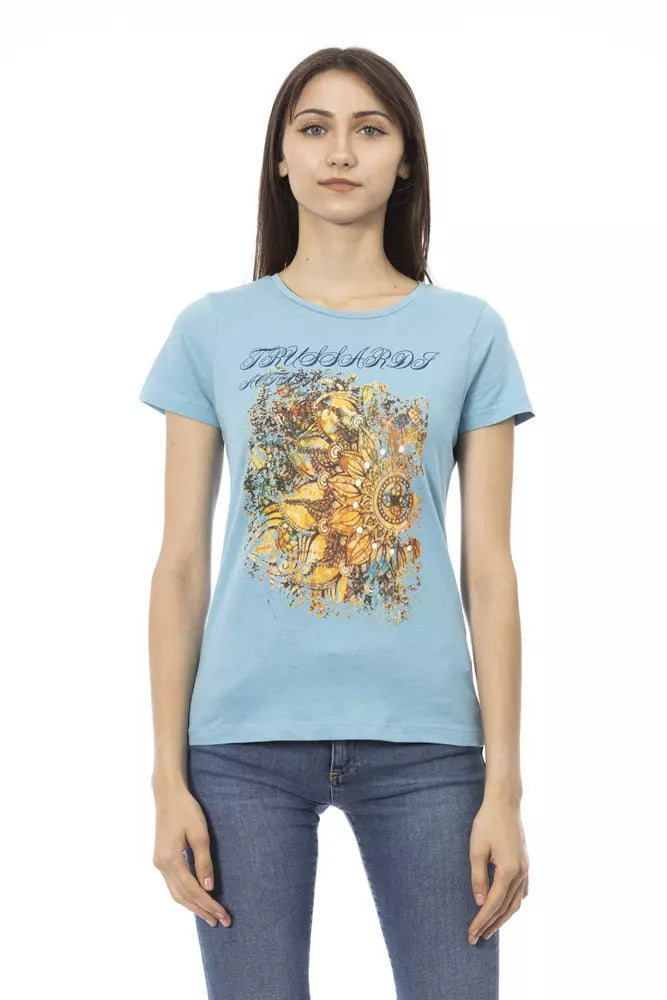 T-shirt Trussardi Action en coton bleu clair pour femme