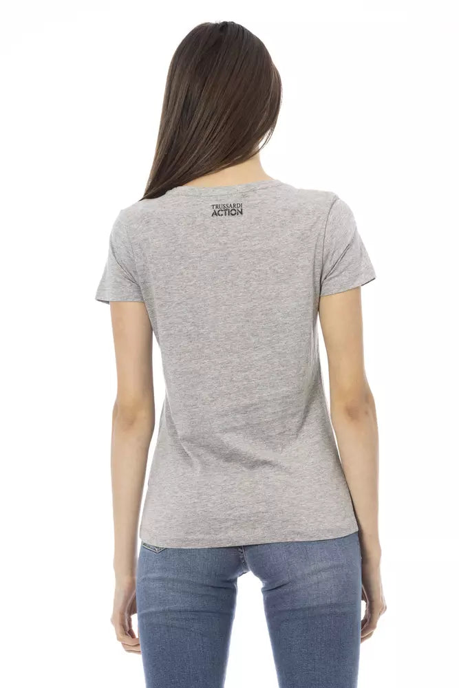 T-shirt Trussardi Action en coton gris pour femme