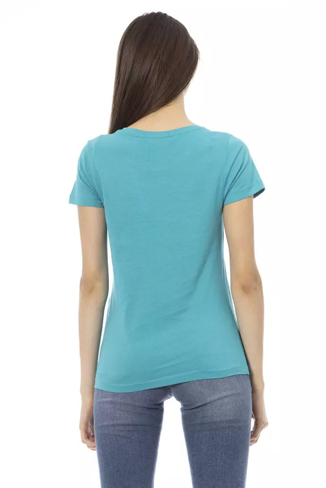 T-shirt Trussardi Action en coton bleu clair pour femme