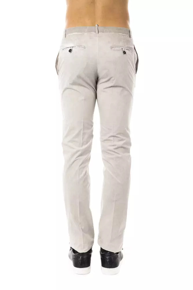 Pantalon décontracté en coton gris Uominitaliani pour hommes