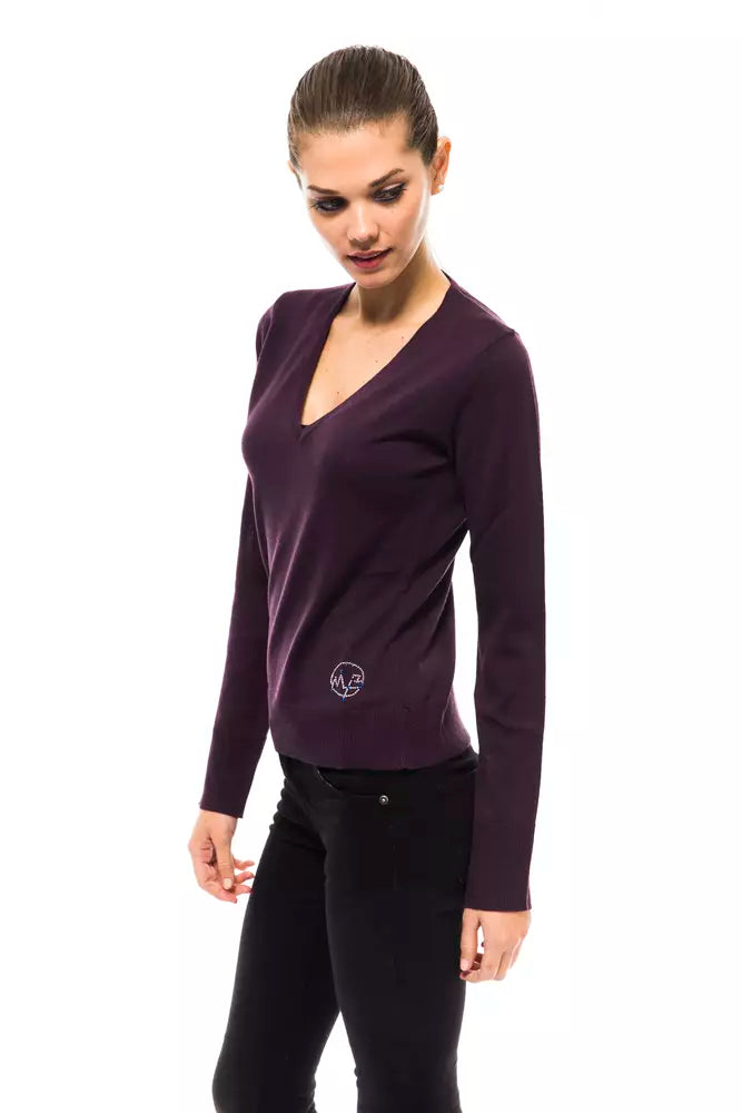 Pull femme en laine violet Montana Blu