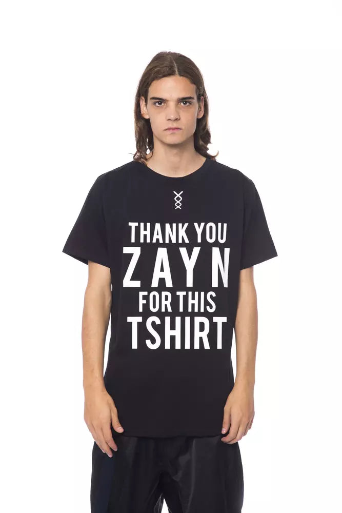 T-shirt homme en coton noir Nicolo Tonetto
