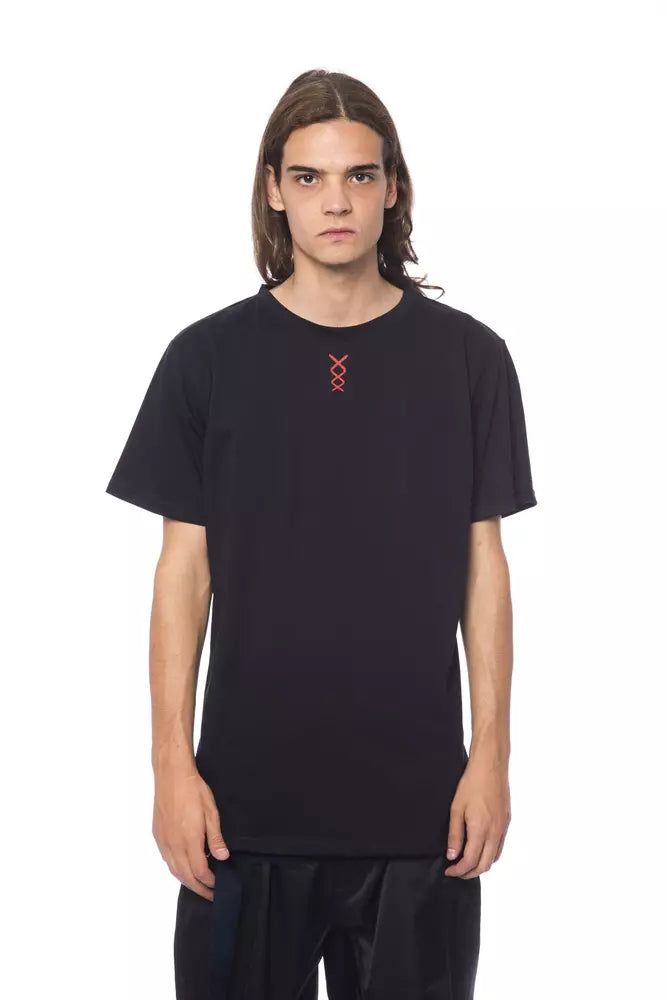 T-shirt homme en coton noir Nicolo Tonetto