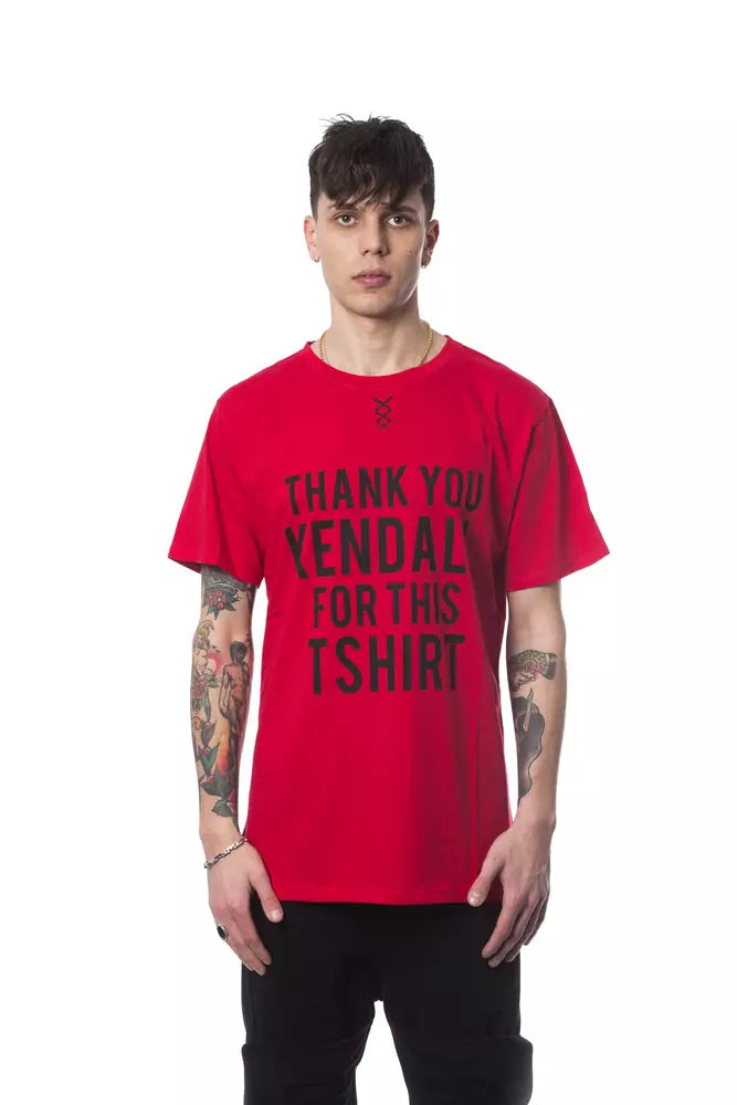 T-shirt homme en coton rouge Nicolo Tonetto