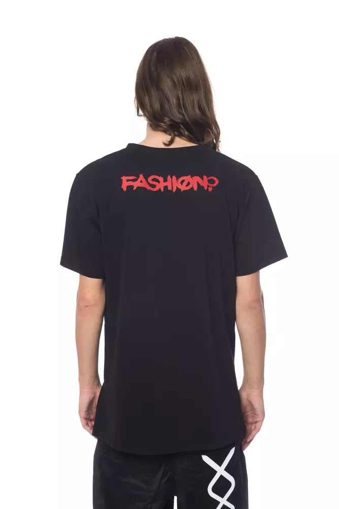 T-shirt homme en coton noir Nicolo Tonetto