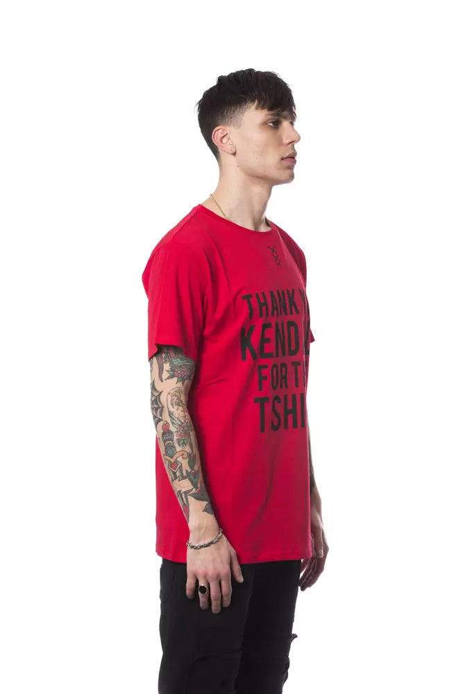T-shirt homme en coton rouge Nicolo Tonetto