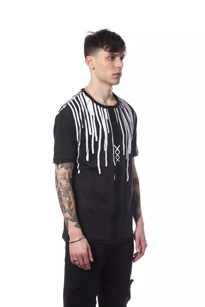 T-shirt homme en coton noir Nicolo Tonetto