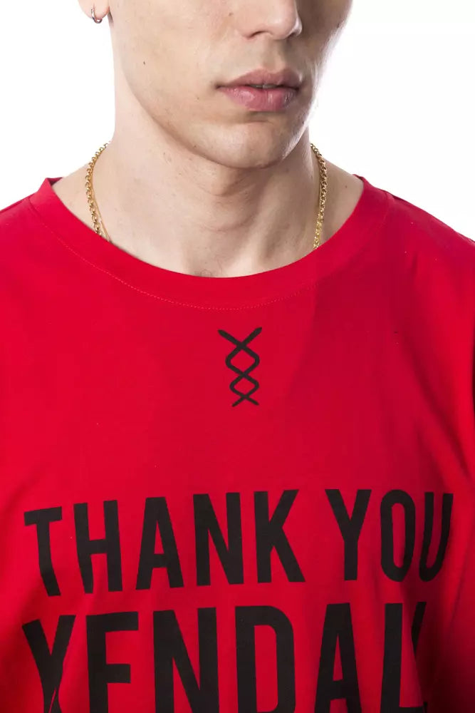 T-shirt homme en coton rouge Nicolo Tonetto