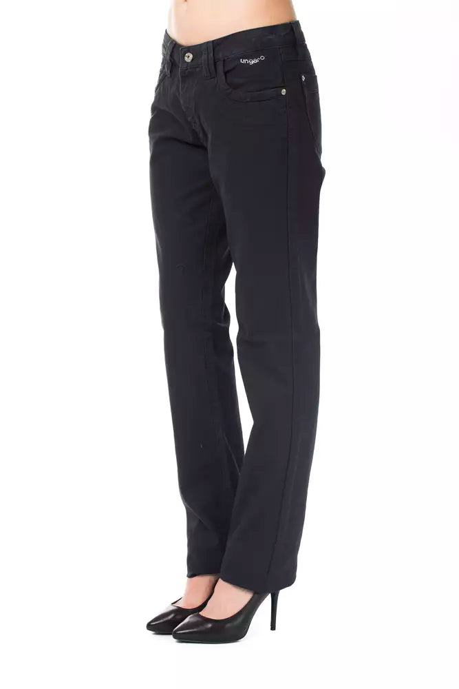 Ungaro Fever Blue Cotton Women Pant by Ungaro Fever
