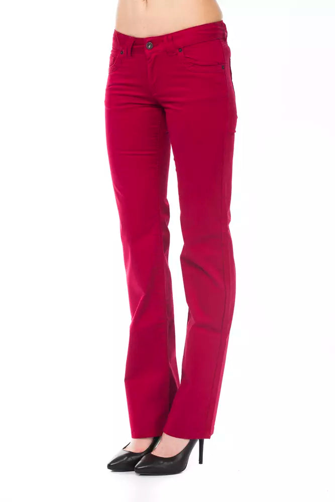 Ungaro Fever Red Cotton Women Pants by Ungaro Fever