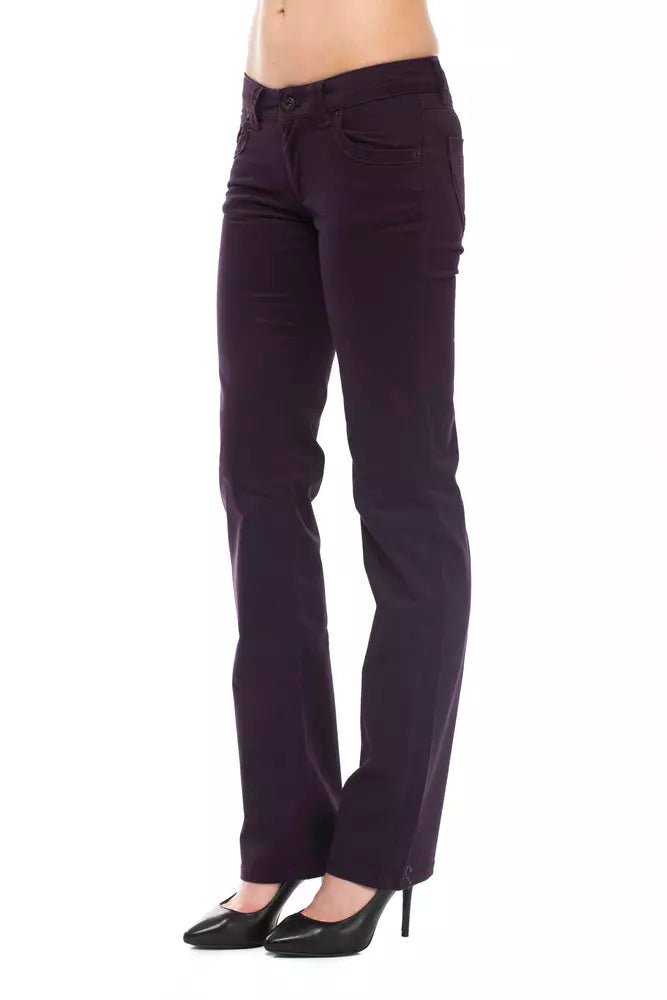 Ungaro Fever Purple Cotton Women Pants by Ungaro Fever