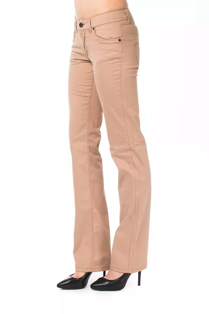 Ungaro Fever Beige Cotton Women Pants by Ungaro Fever