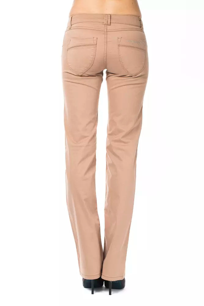 Ungaro Fever Beige Cotton Women Pants by Ungaro Fever