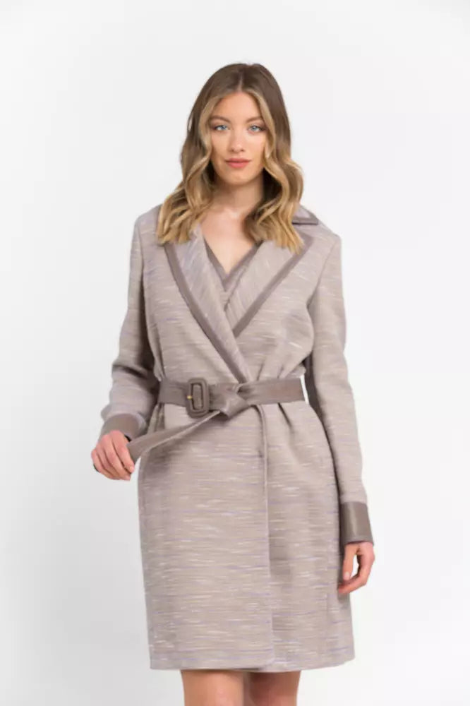 Manteau femme en coton beige Trussardi