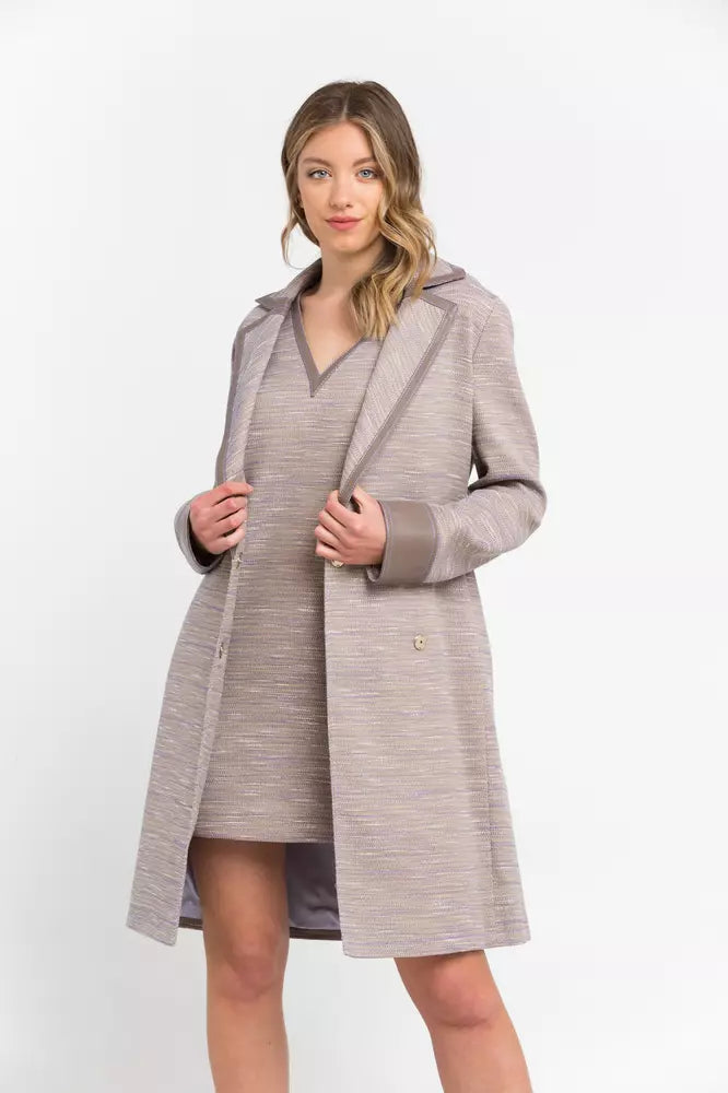 Manteau femme en coton beige Trussardi