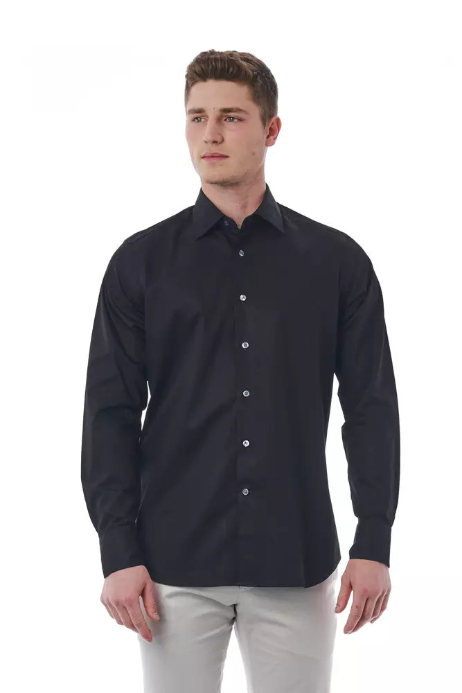 Bagutta Black Cotton Men Shirt by Bagutta