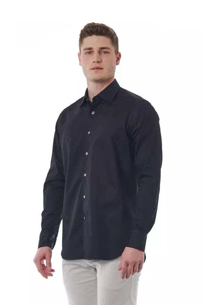 Bagutta Black Cotton Men Shirt by Bagutta