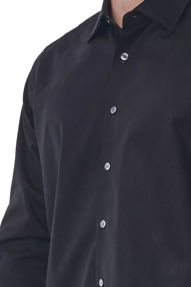 Bagutta Black Cotton Men Shirt by Bagutta