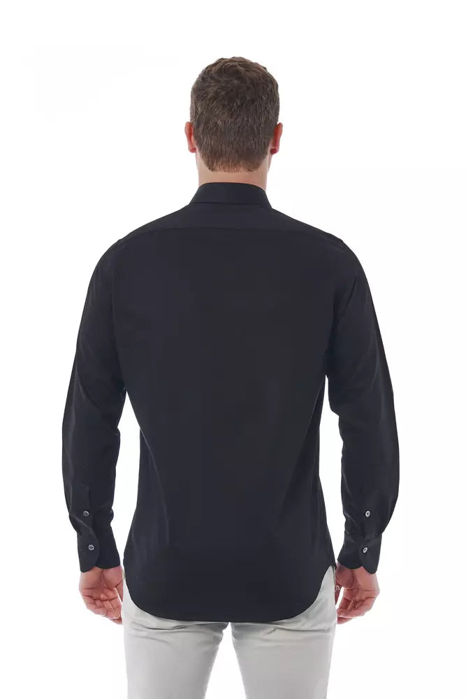 Bagutta Black Cotton Men Shirt by Bagutta