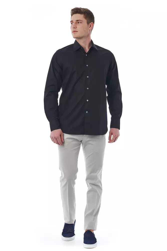 Bagutta Black Cotton Men Shirt by Bagutta