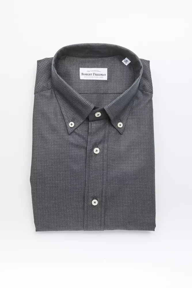 Robert Friedman Green Cotton Men Shirt by Robert Friedman