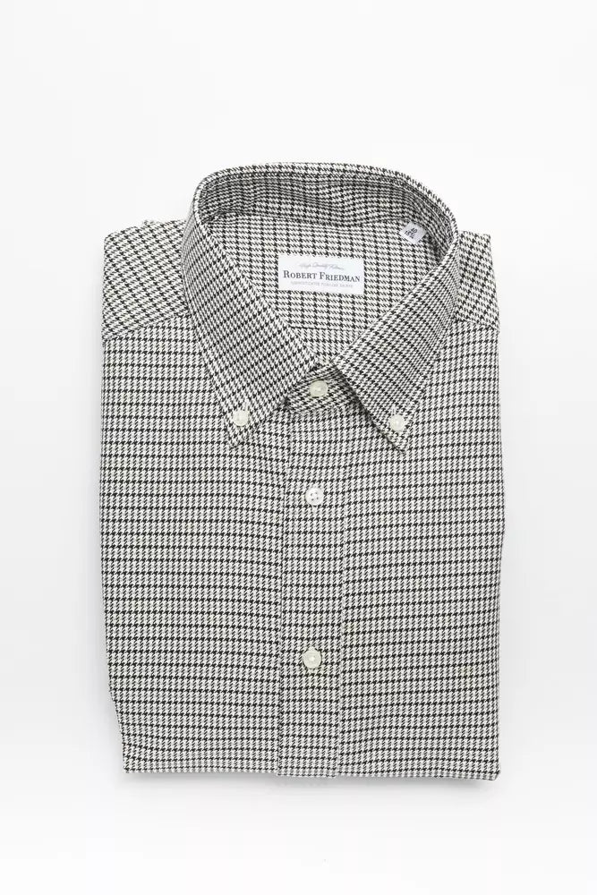 Robert Friedman Beige Cotton Men's Shirt by Robert Friedman
