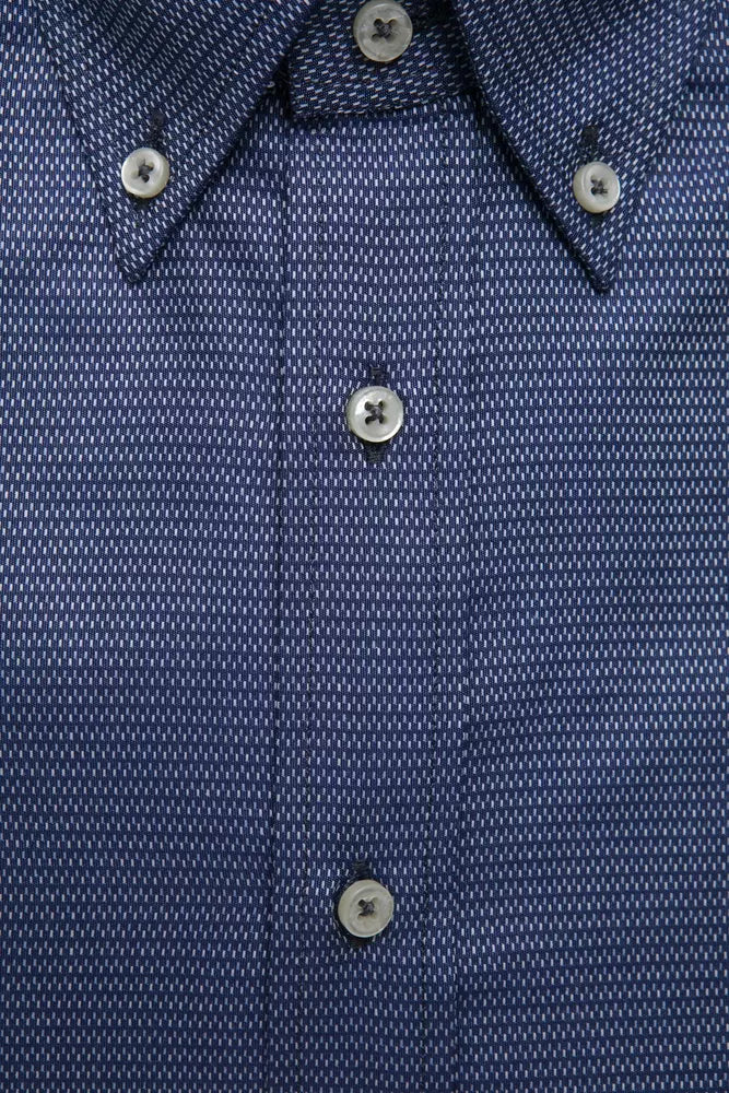 Robert Friedman Blue Cotton Men Shirt by Robert Friedman