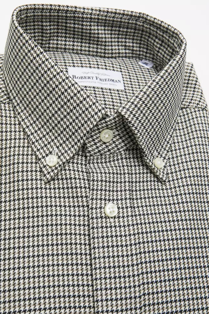 Robert Friedman Beige Cotton Men's Shirt by Robert Friedman
