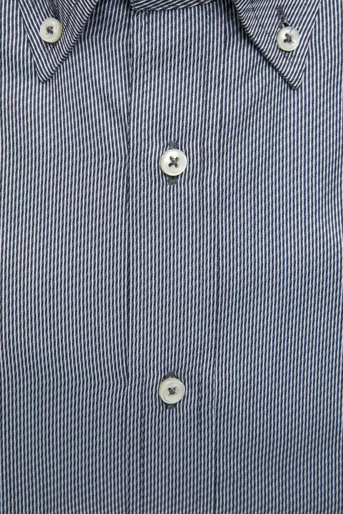 Robert Friedman Blue Cotton Men's Shirt by Robert Friedman