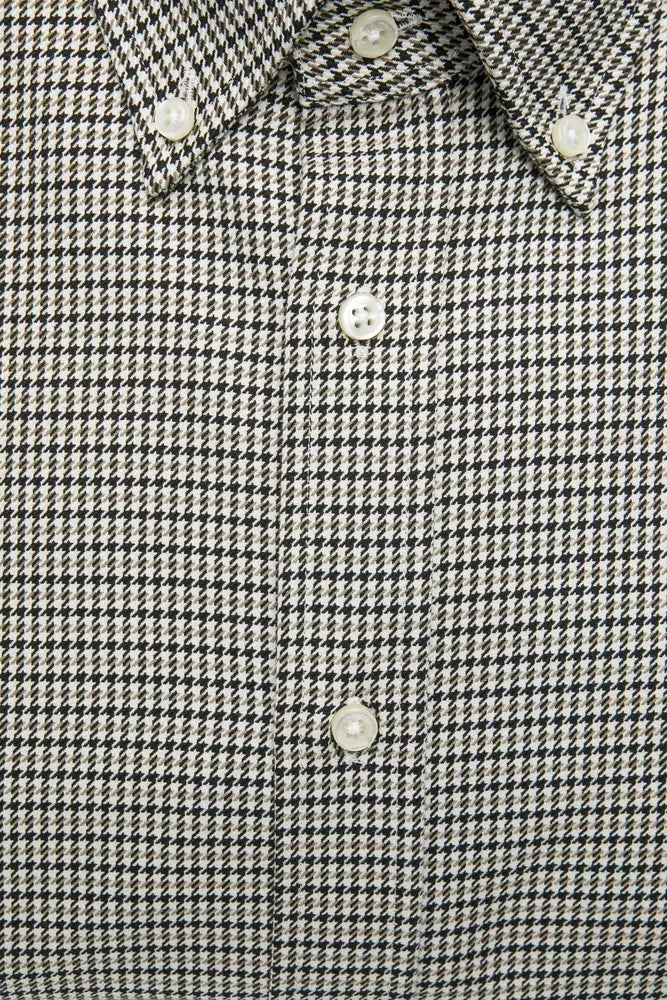 Robert Friedman Beige Cotton Men's Shirt by Robert Friedman