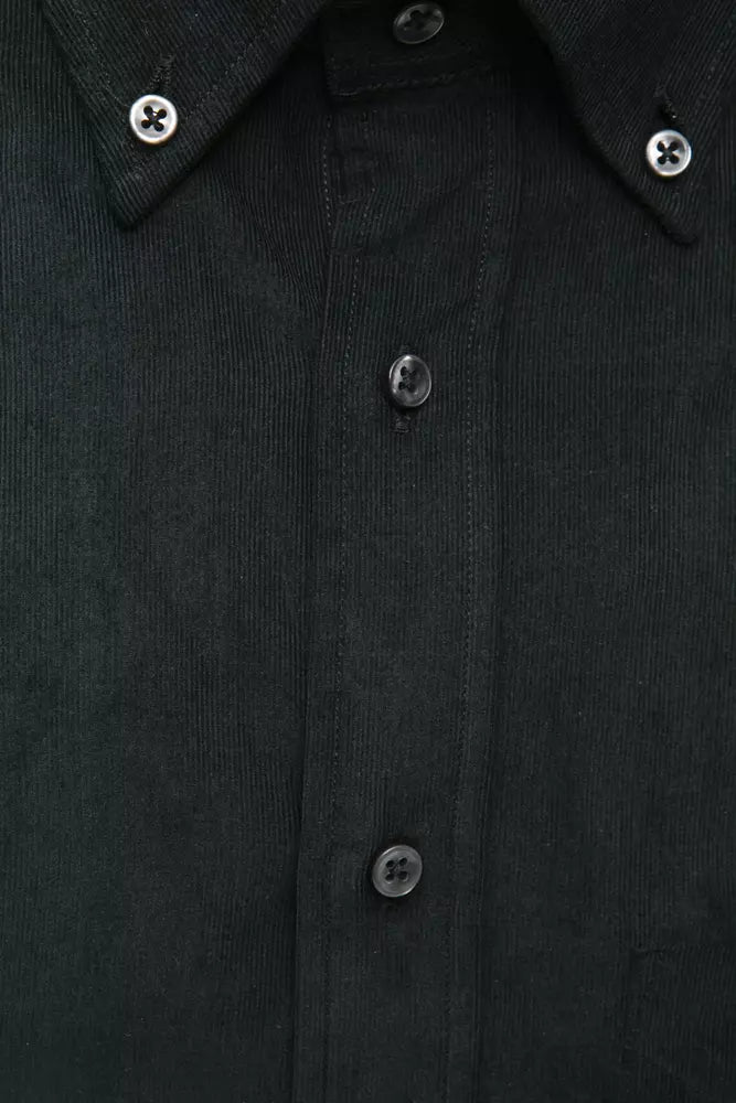Robert Friedman Black Cotton Men's Shirt by Robert Friedman