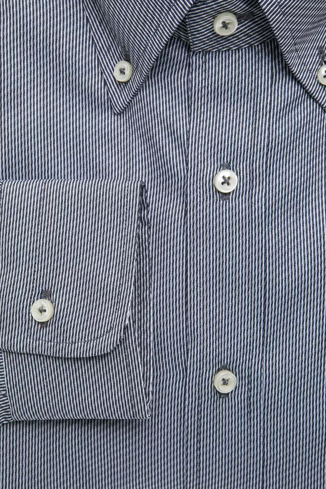 Robert Friedman Blue Cotton Men's Shirt by Robert Friedman