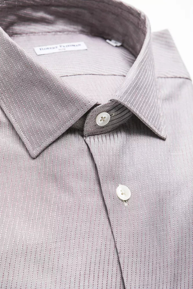 Robert Friedman Beige Cotton Men Shirt by Robert Friedman