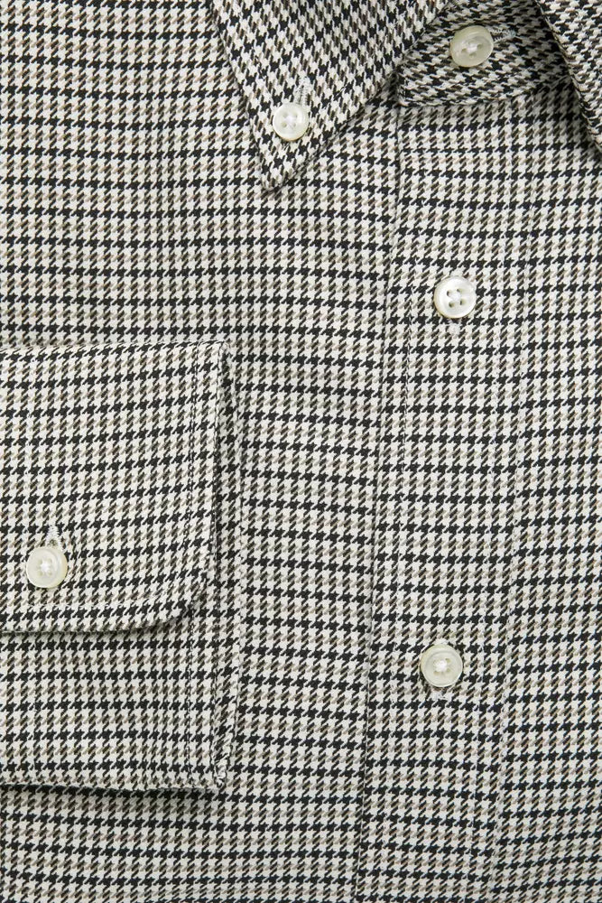 Robert Friedman Beige Cotton Men's Shirt by Robert Friedman