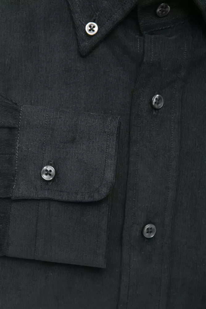 Robert Friedman Black Cotton Men's Shirt by Robert Friedman