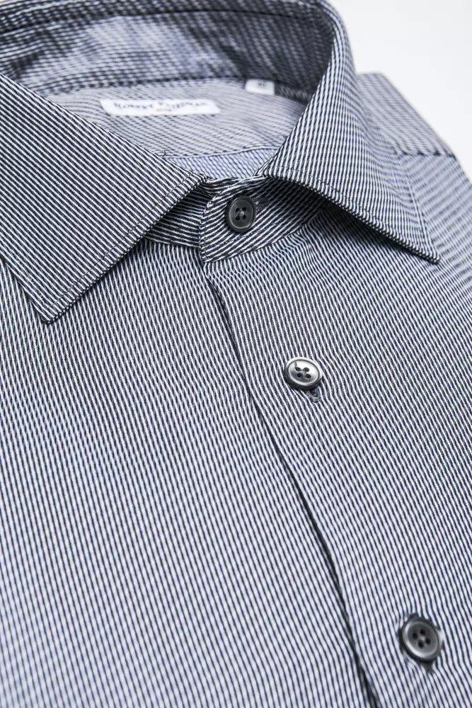 Robert Friedman Blue Cotton Men's Shirt by Robert Friedman