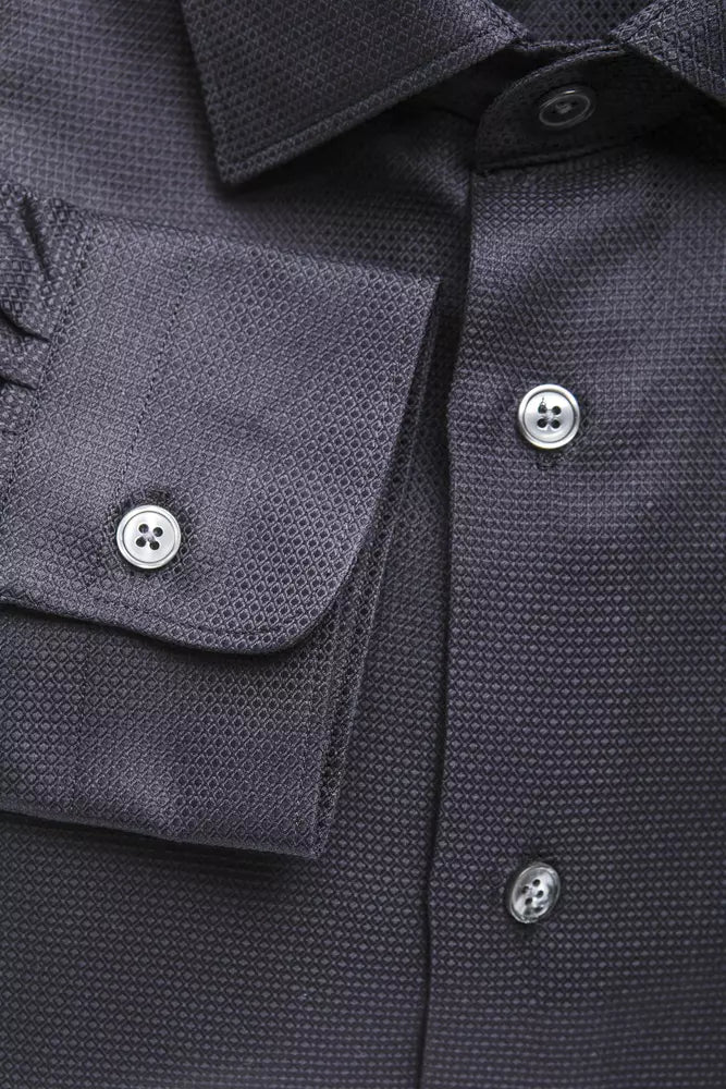 Robert Friedman Blue Cotton Men Shirt by Robert Friedman