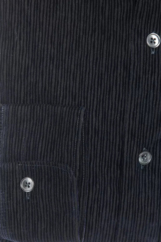 Robert Friedman Black Cotton Men Shirt by Robert Friedman