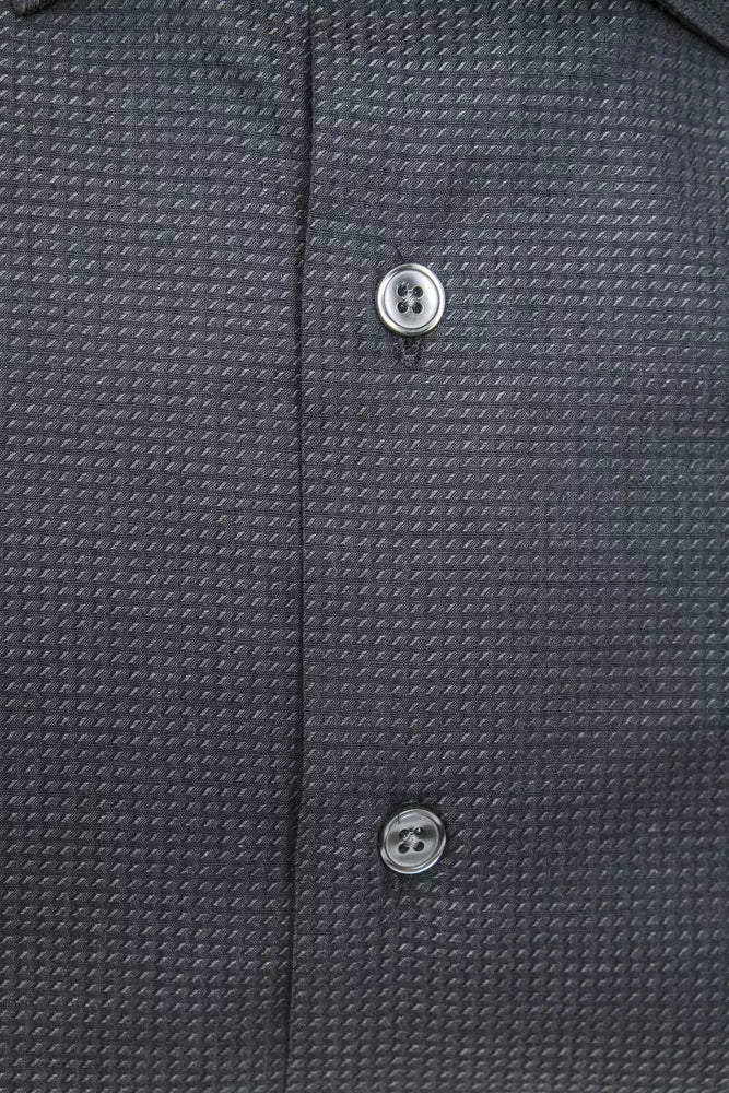Robert Friedman Black Cotton Men Shirt by Robert Friedman