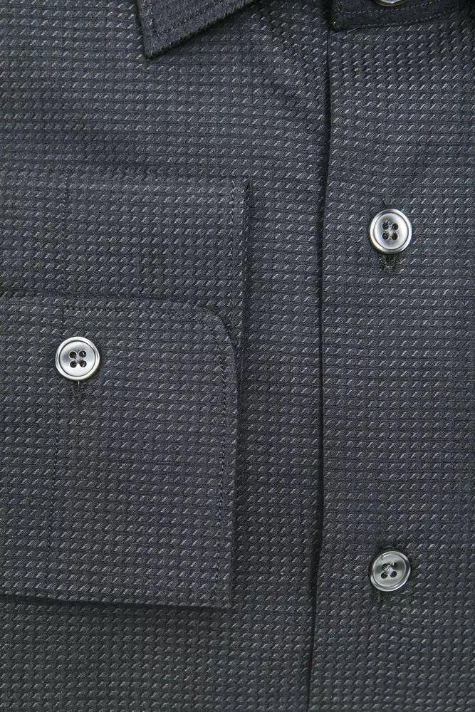 Robert Friedman Black Cotton Men Shirt by Robert Friedman