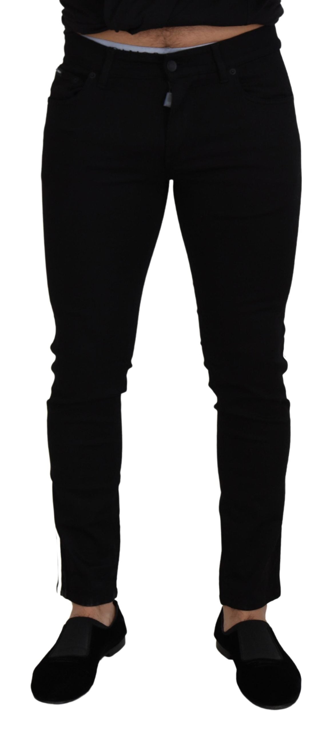 Pantalon slim en denim noir élégant Dolce & Gabbana