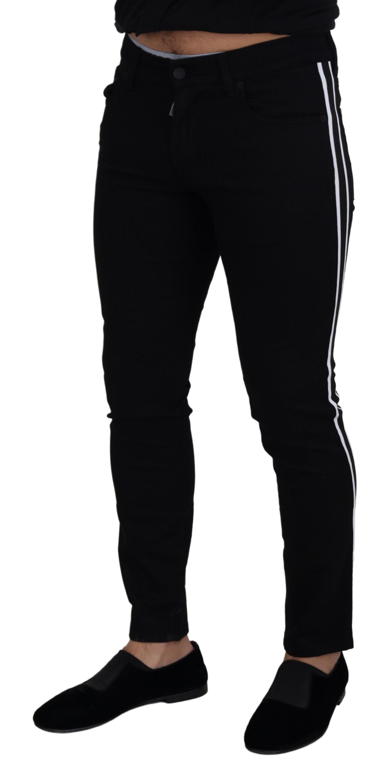 Pantalon slim en denim noir élégant Dolce & Gabbana