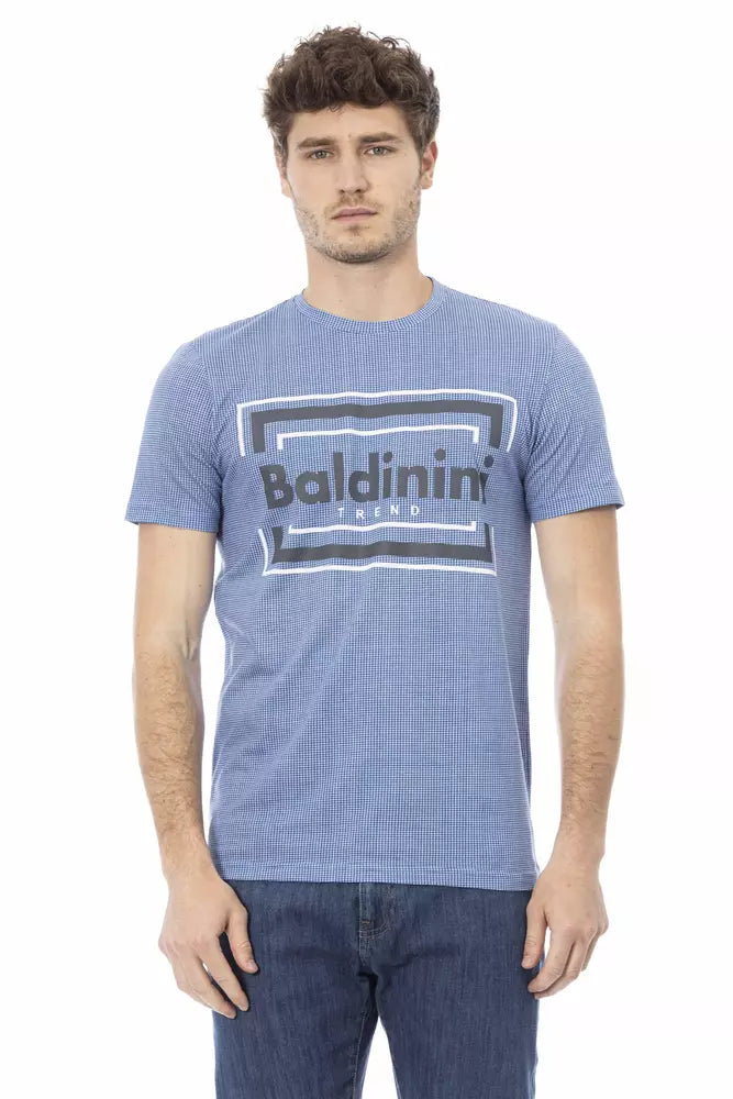 T-shirt homme en coton bleu clair Baldinini Trend