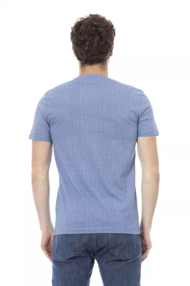 T-shirt homme en coton bleu clair Baldinini Trend